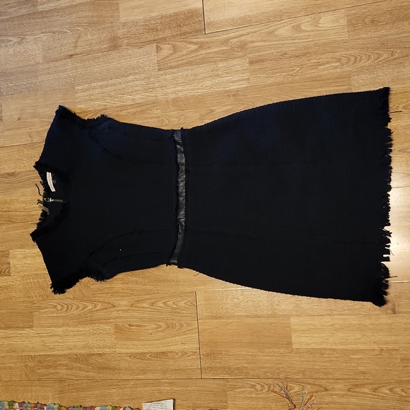 Rebecca Taylor Dresses & Skirts - Rebecca Taylor black tweed dress with leather insert sz 0